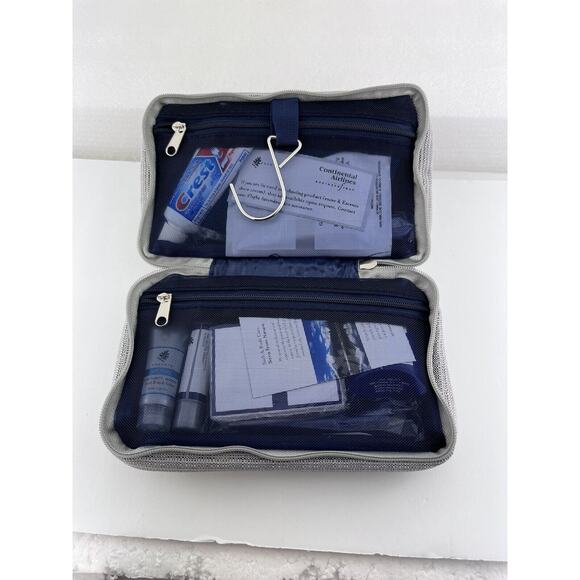 Continental Airlines First Class Complimentary Amenity Kit 5 VTG Travel Bag New - Picture 5 of 16